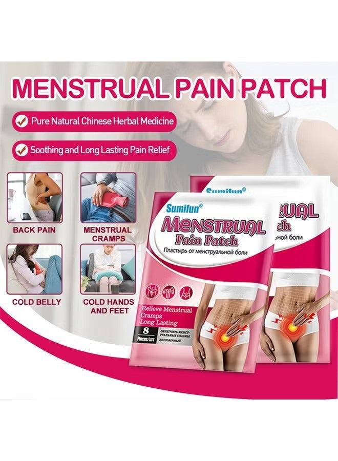 Sumifun Menstrual Pain Patch, Warm The Body, Relieve Cold , Heating Pads Alleviate Abdominal Cramps And All Cramping, IBS And Inflammatory Bowel Disease - Contains Eucalyptus Oil And Menthol 8 Pcs - Image 2
